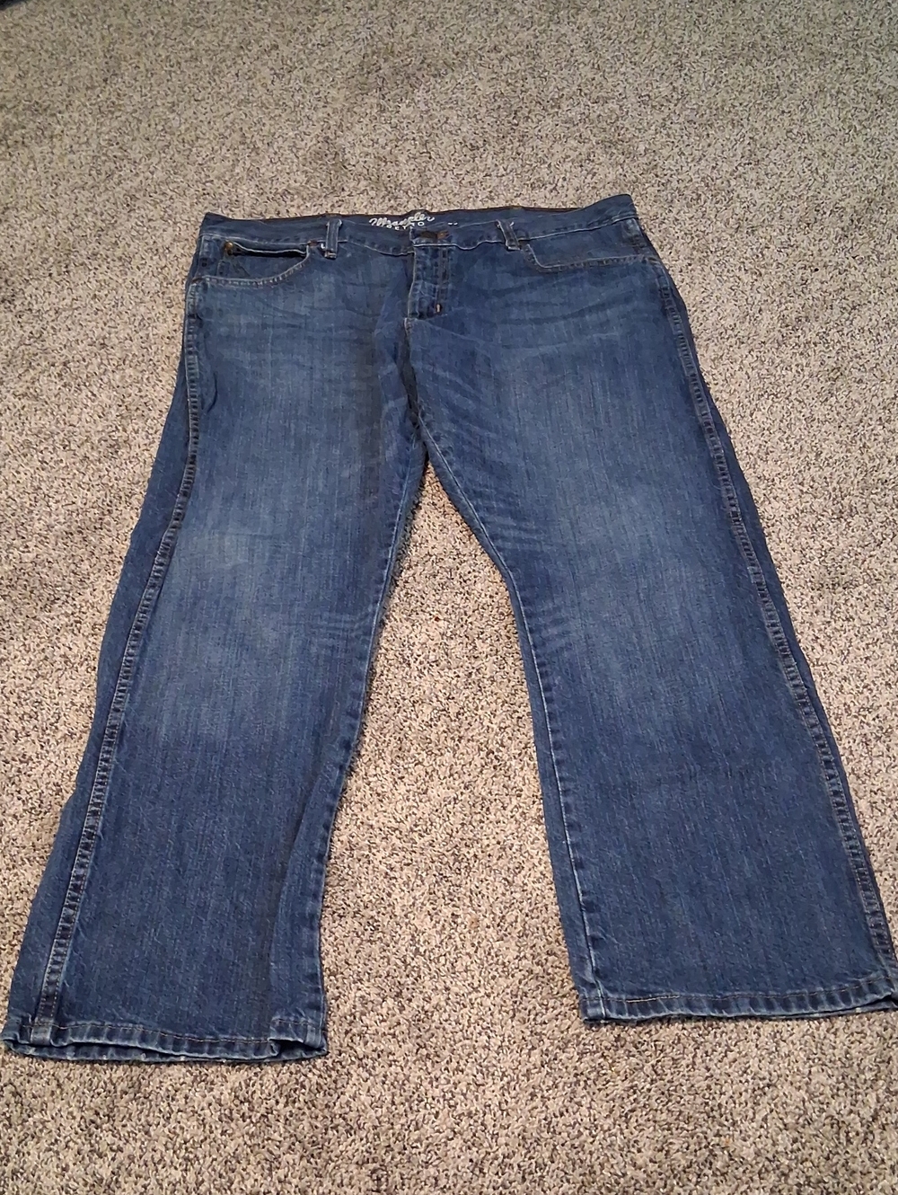 Relaxed Fit Men's Denim Jeans - Dark Blue